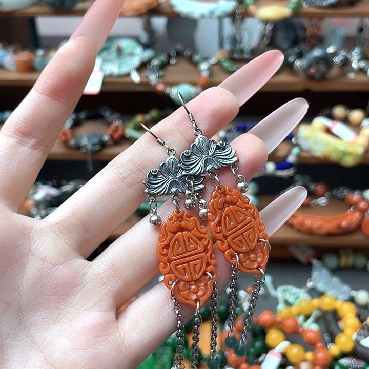 翡翠未镶嵌耳饰饰品