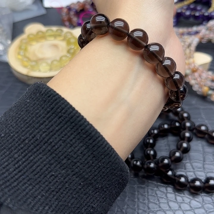 水晶手链未镶嵌茶水晶单圈