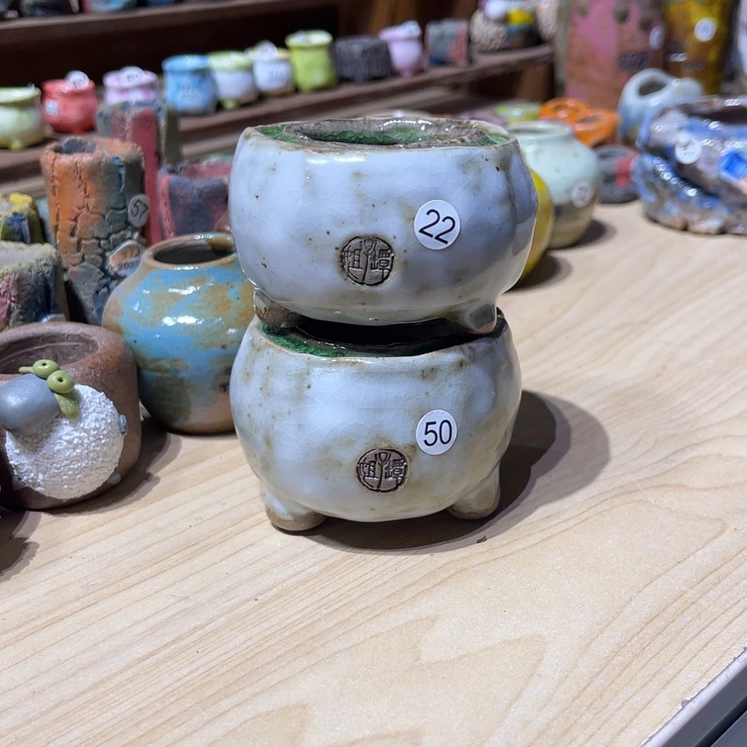 青****两个灯泡盆内口4外高4