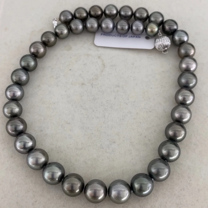 海水珍珠未镶嵌颈饰大溪地黑珍珠9.2-11.9