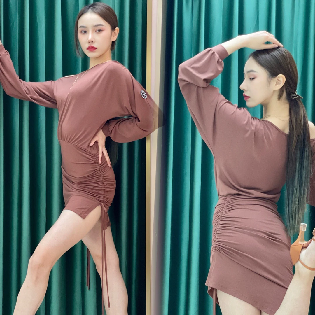 Fairy舞服拉丁舞抽绳可调节大衫连衣裙练舞教课必备时尚显瘦