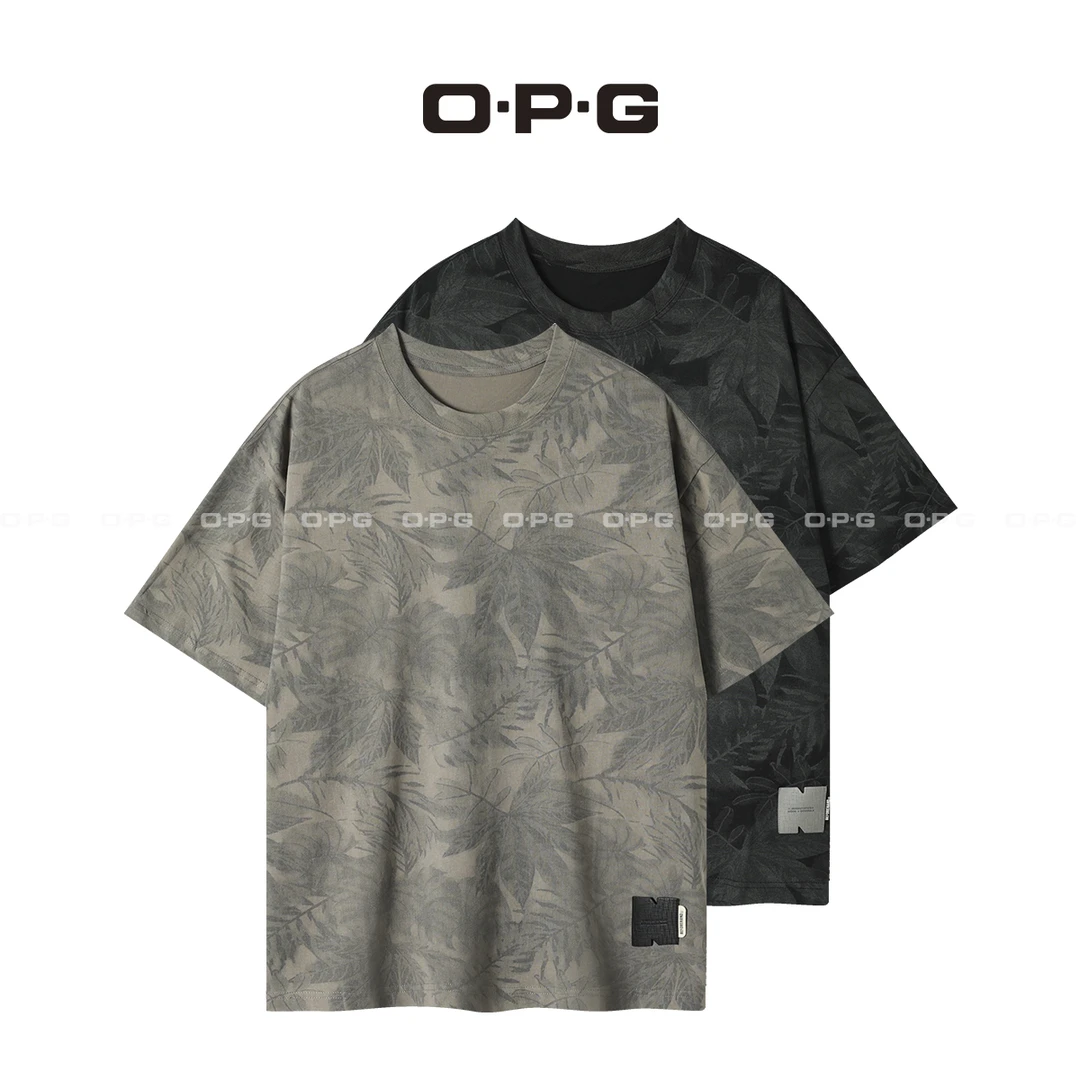 遥发服装【度假风复古晕染短袖T恤】夏季情侣休闲百搭短袖上衣8662