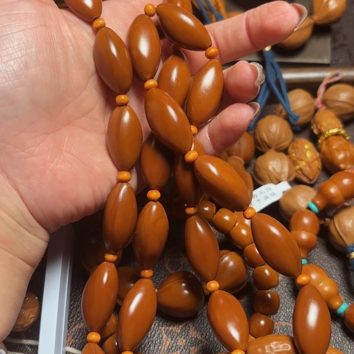 手串/手链橄榄核30颗鸡血红油核脖挂