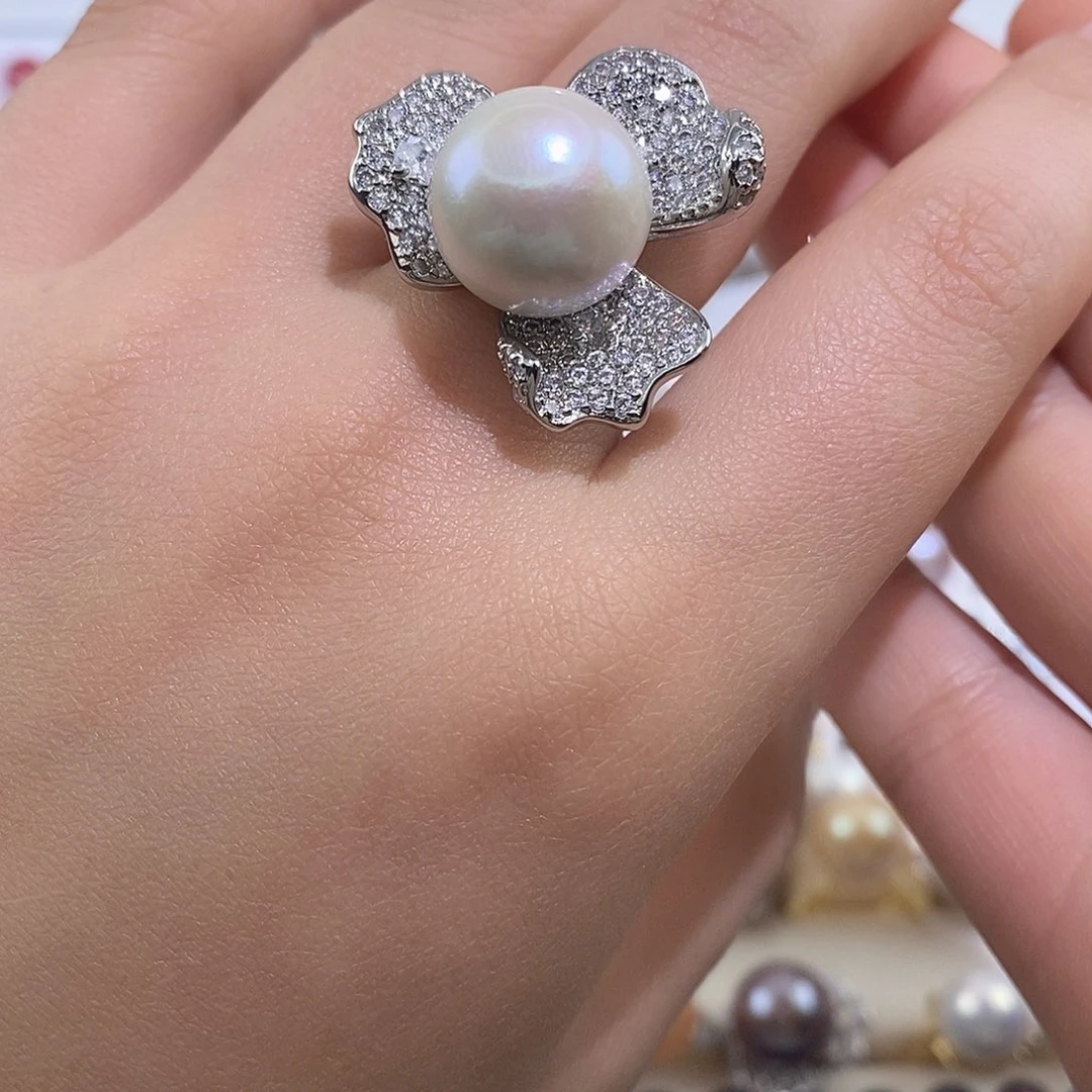 淡水珍珠戒指未镶嵌14.3mm