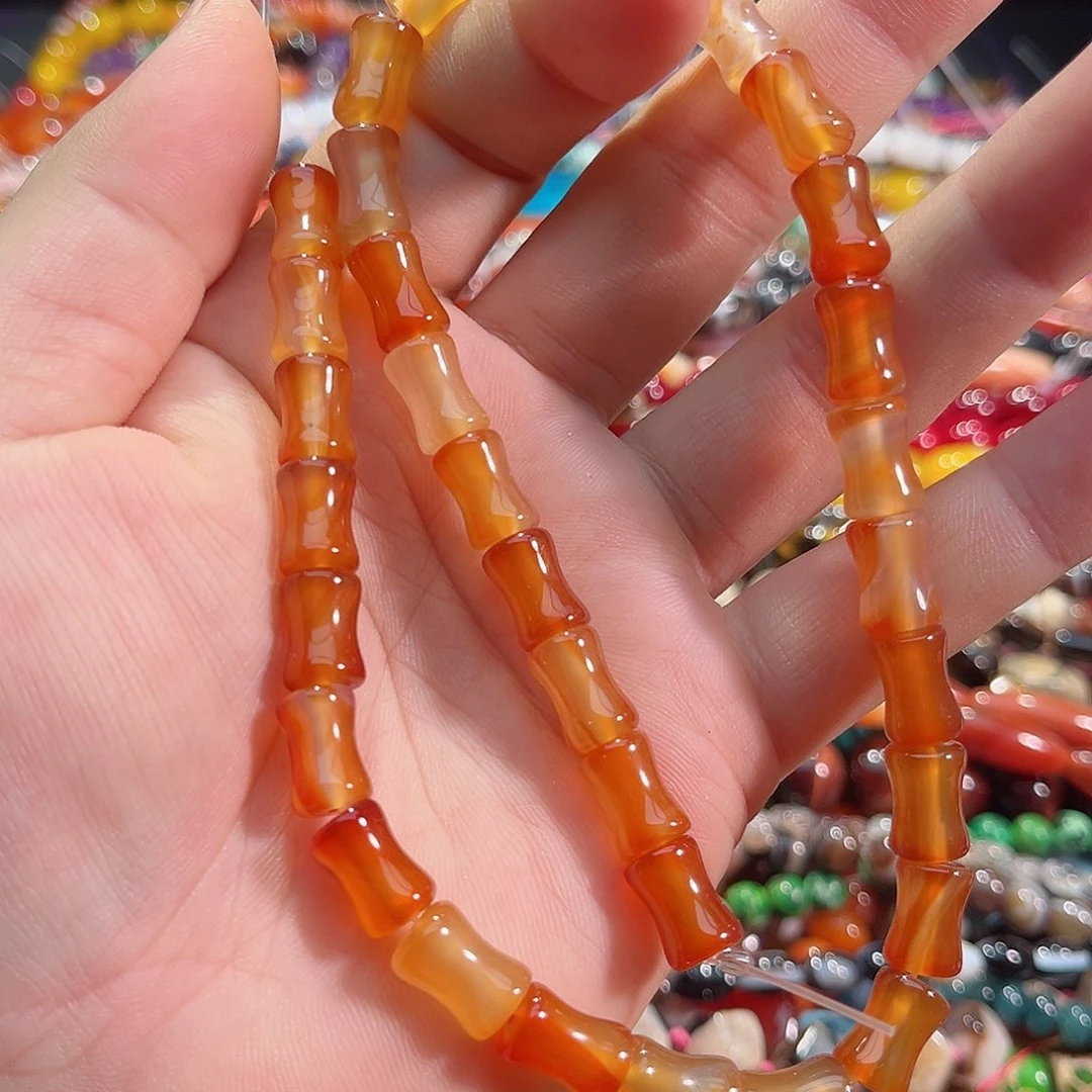 玛瑙/玉髓合金珠宝半成品玛瑙竹节10x12mm