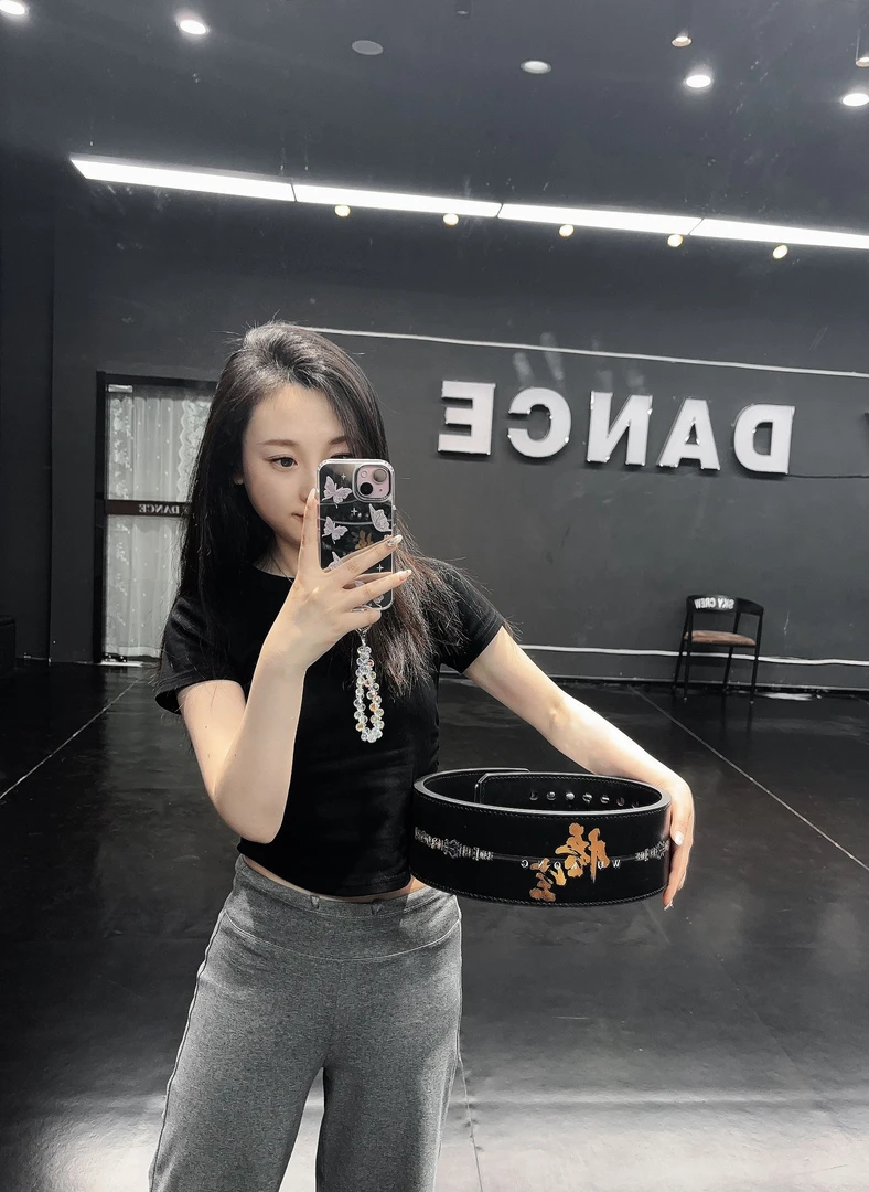 私人定制牛皮快扣腰带深蹲运动护腰男女专业健身力量举重束腰护腰