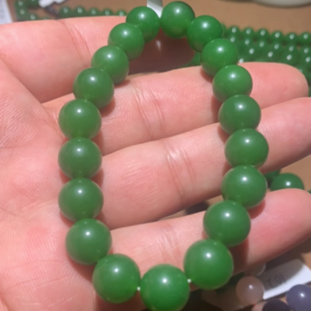 京鸿精选 卡10mm满绿菠菜绿色手工定制 拍一发一