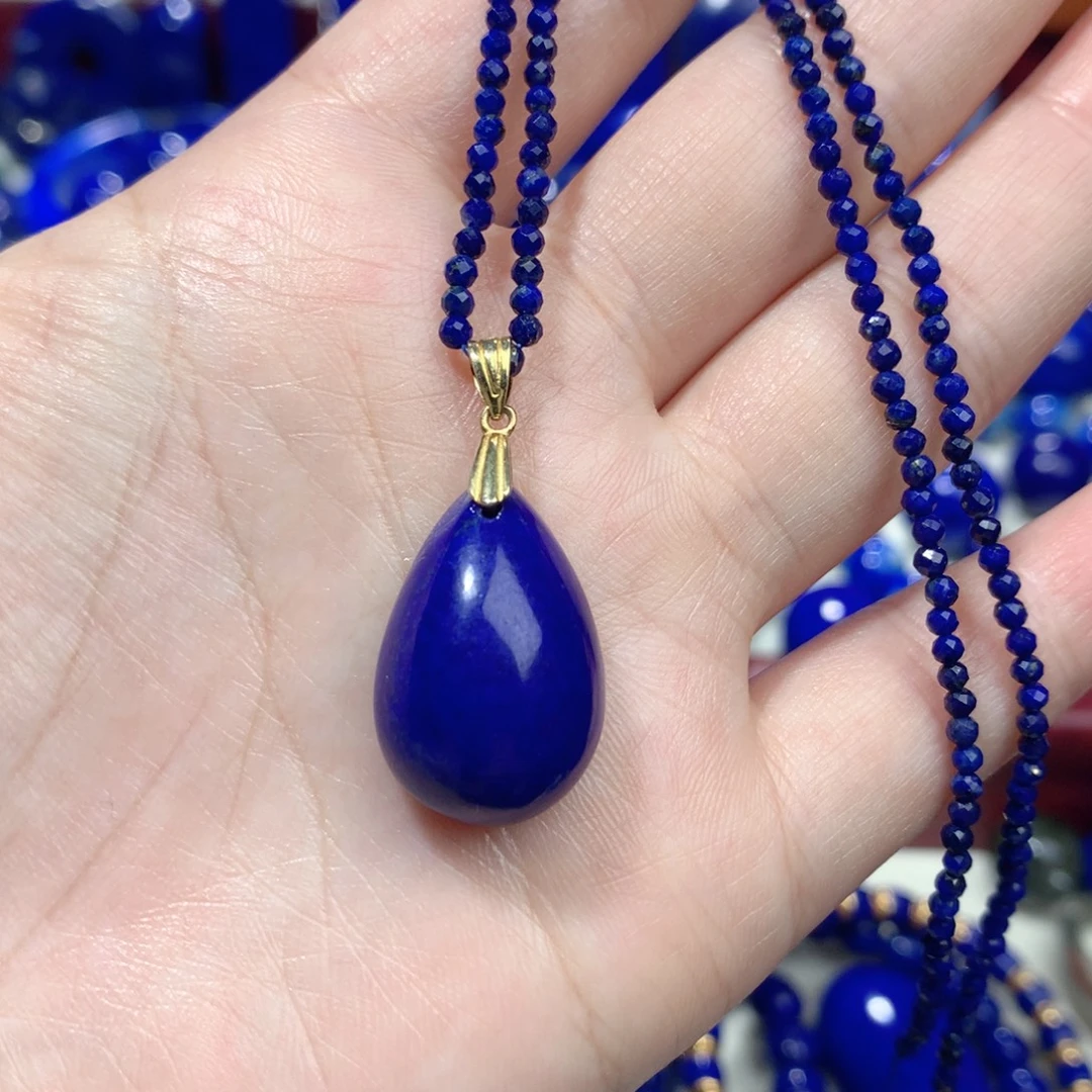 青金石未镶嵌项链定制