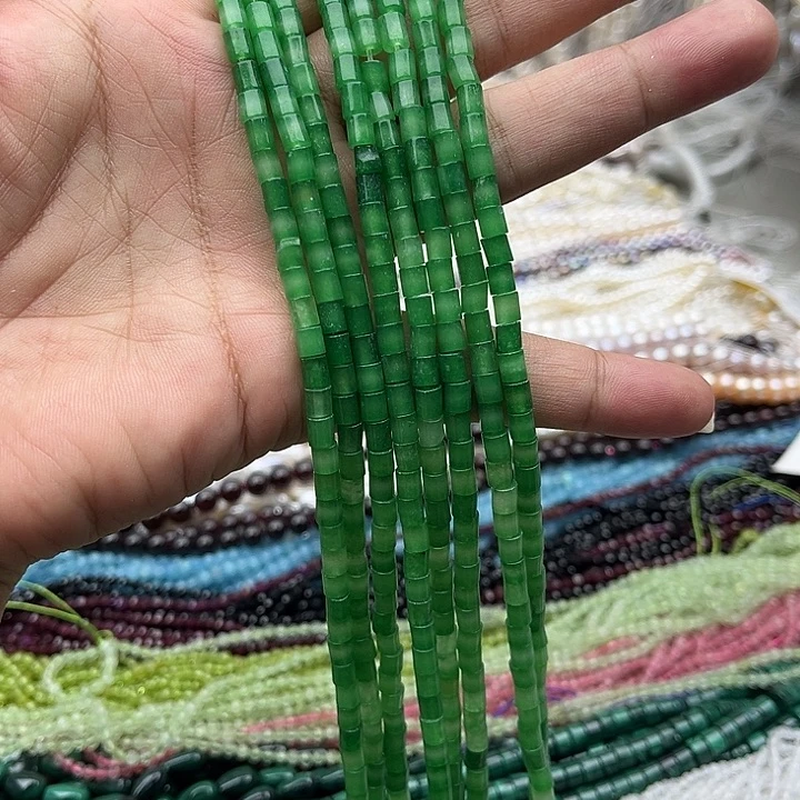 未镶嵌玛瑙/玉髓珠宝半成品一条4mm干青管珠