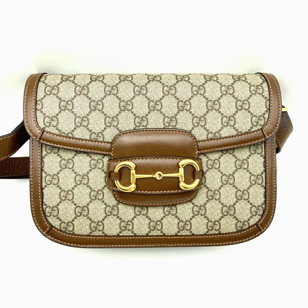 95新 GUCCI/古驰 老花1955马鞍包单肩包尺寸:25*18*8cm复古