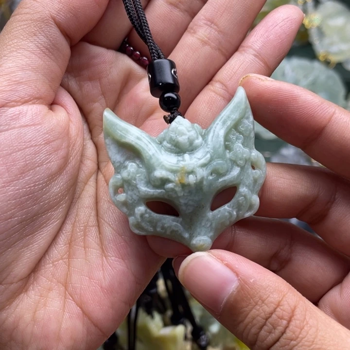 未镶嵌岫玉吊坠毛衣链锁骨链