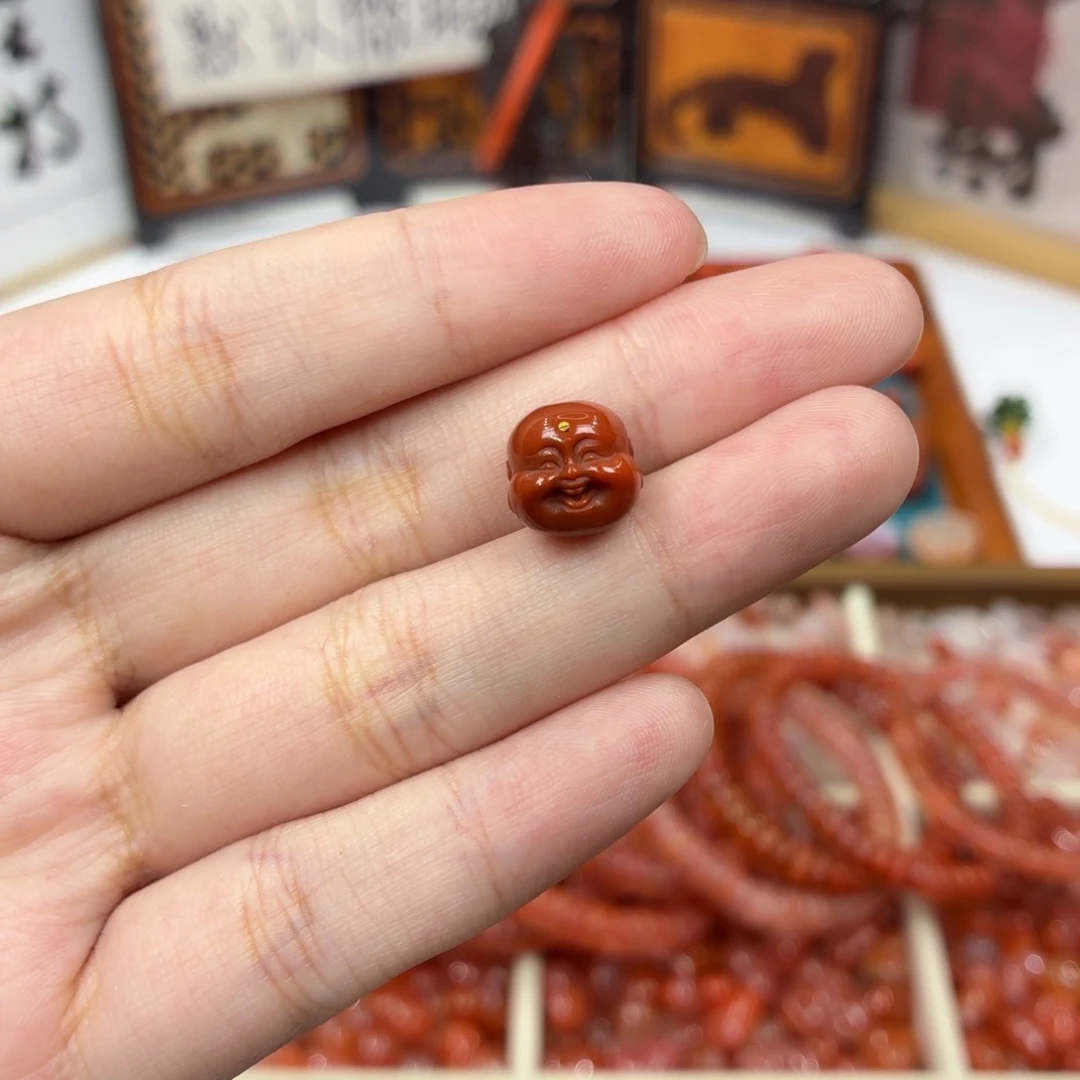 南红玛瑙未镶嵌配饰南红弥勒配饰