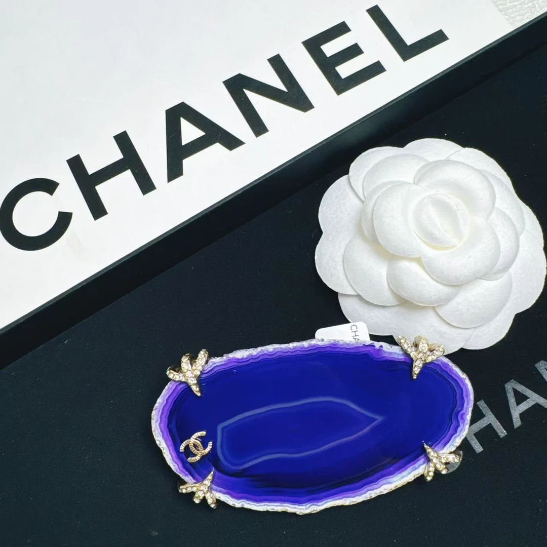 95新 Chanel/香奈儿 柚礼中古/香奈儿蓝色石头胸针LK502002
