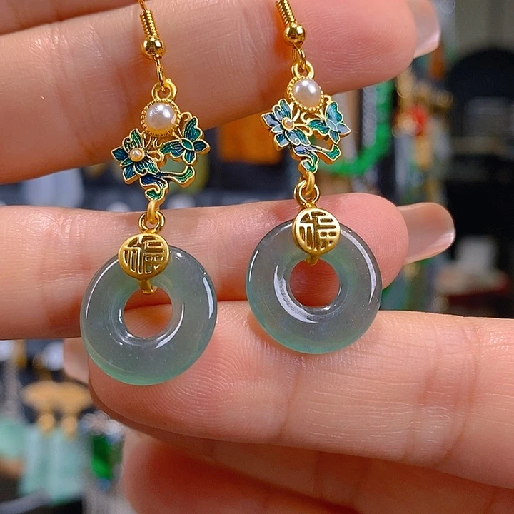 翡翠未镶嵌耳饰翡翠