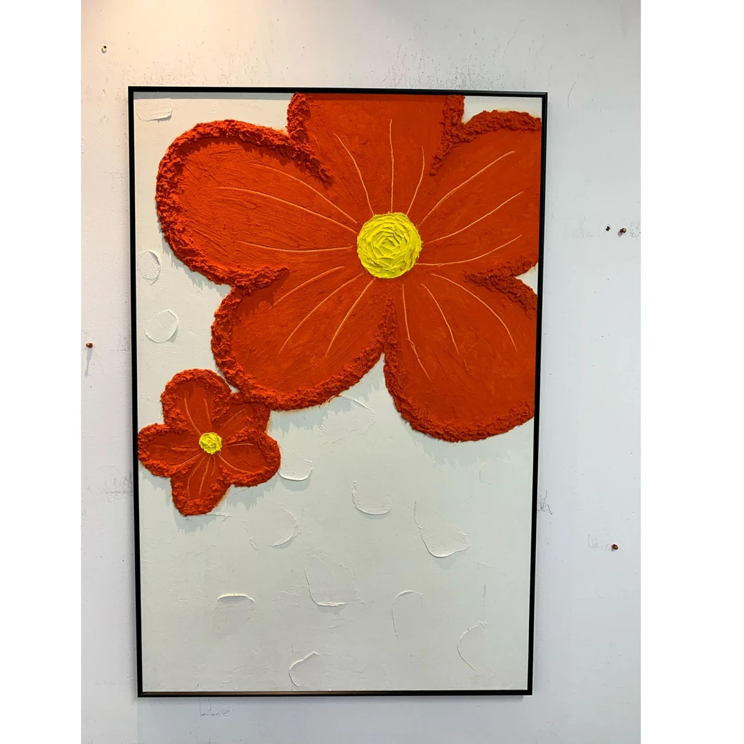 《局势大好·小雏菊》立体纯手绘装饰画油画玄关沙发客厅高端轻奢