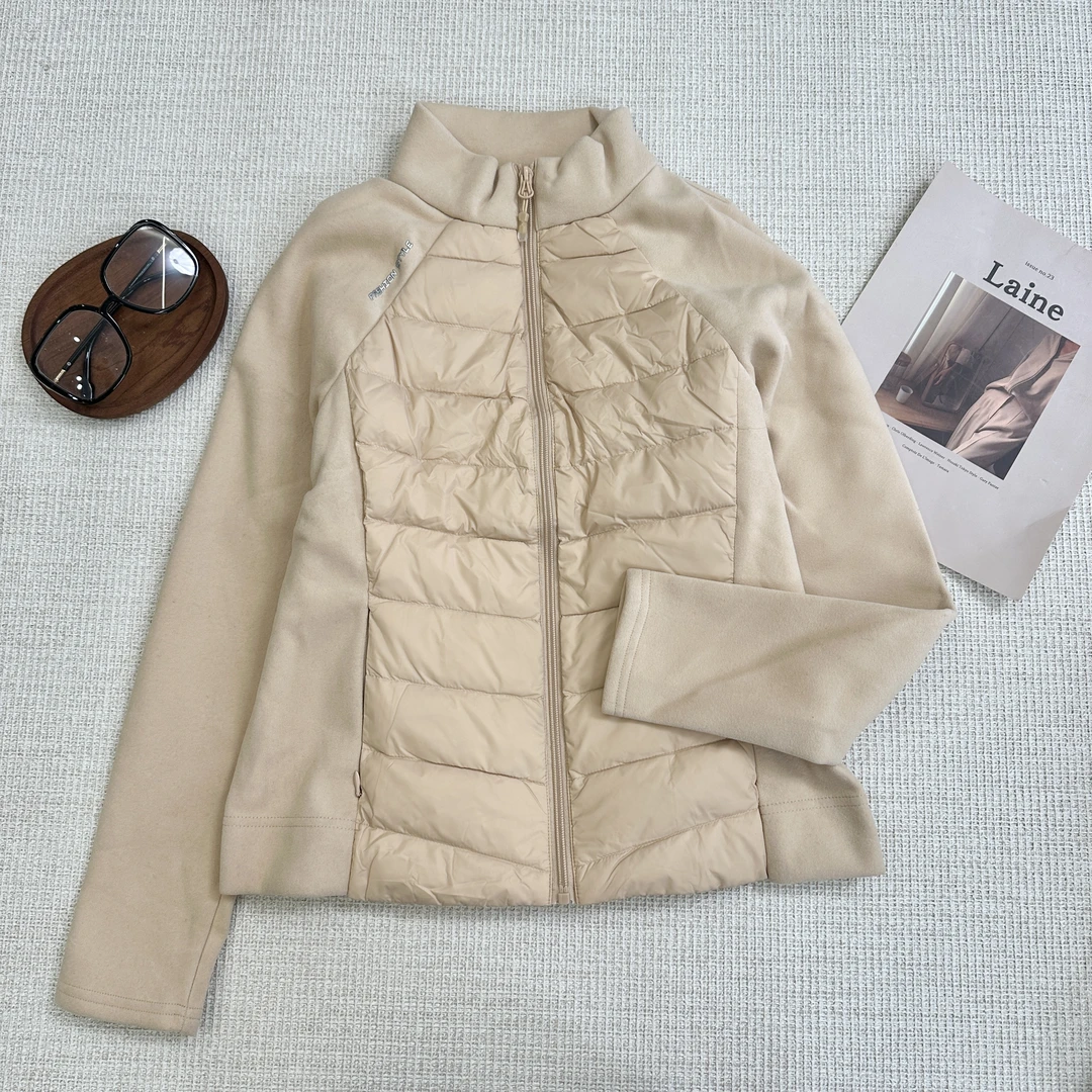 【叶子服饰】冬季新款休闲时尚卫衣拼接瑜伽羽绒服25494