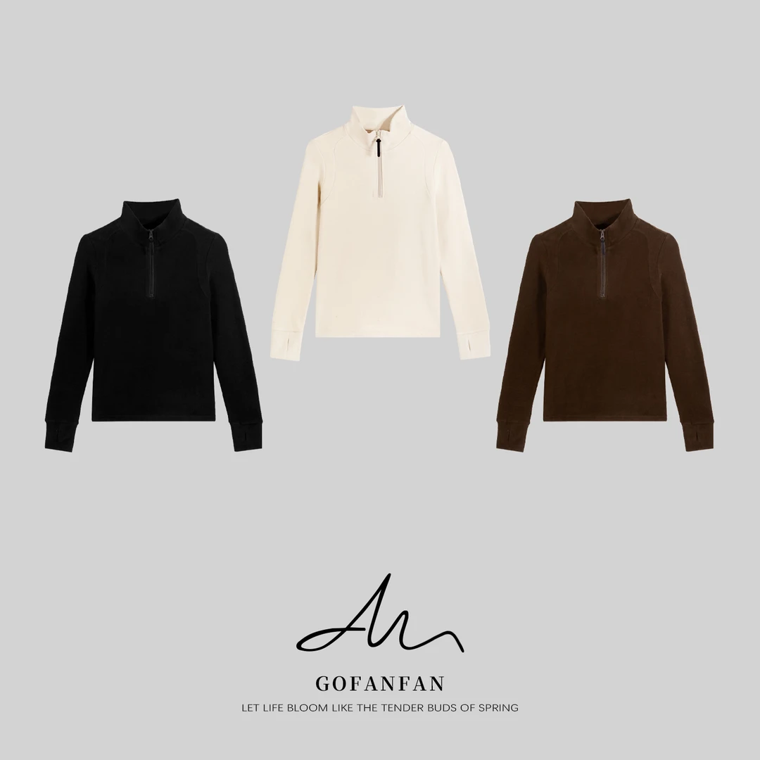 【冬品】GFF STUDIO“行走的小暖炉”半拉链时髦极简主义纯色长袖卫衣