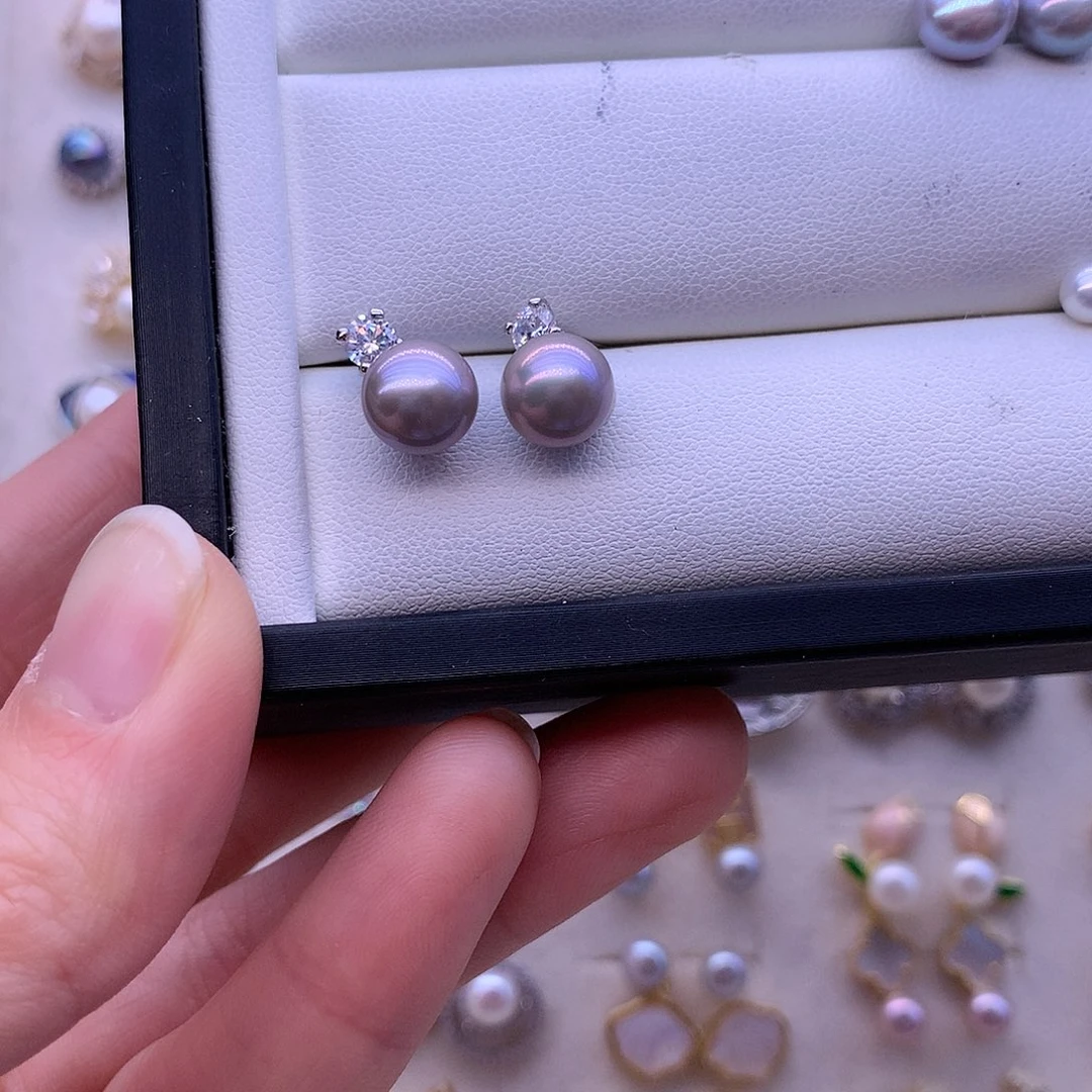 淡水珍珠耳饰合金