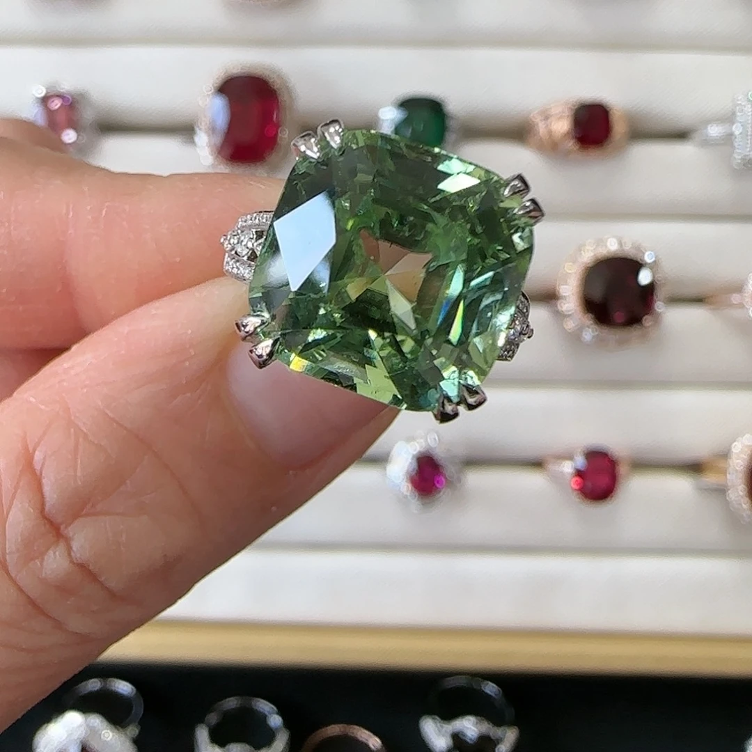 碧玺戒指18K金镶嵌12.09ct