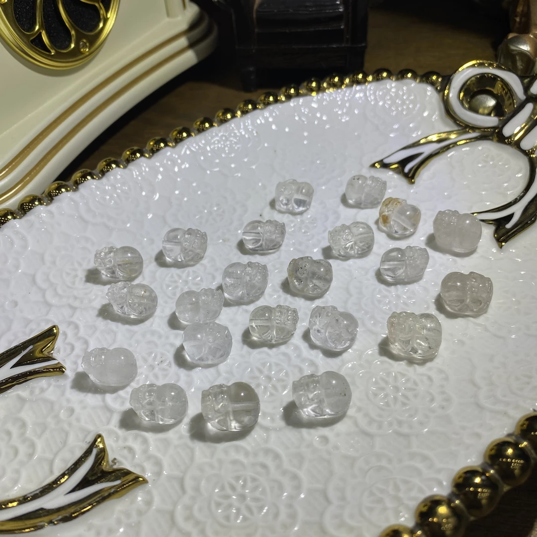 天然白水晶貔貅通孔DIy水晶手串手工配饰-多样性发其一V753女士