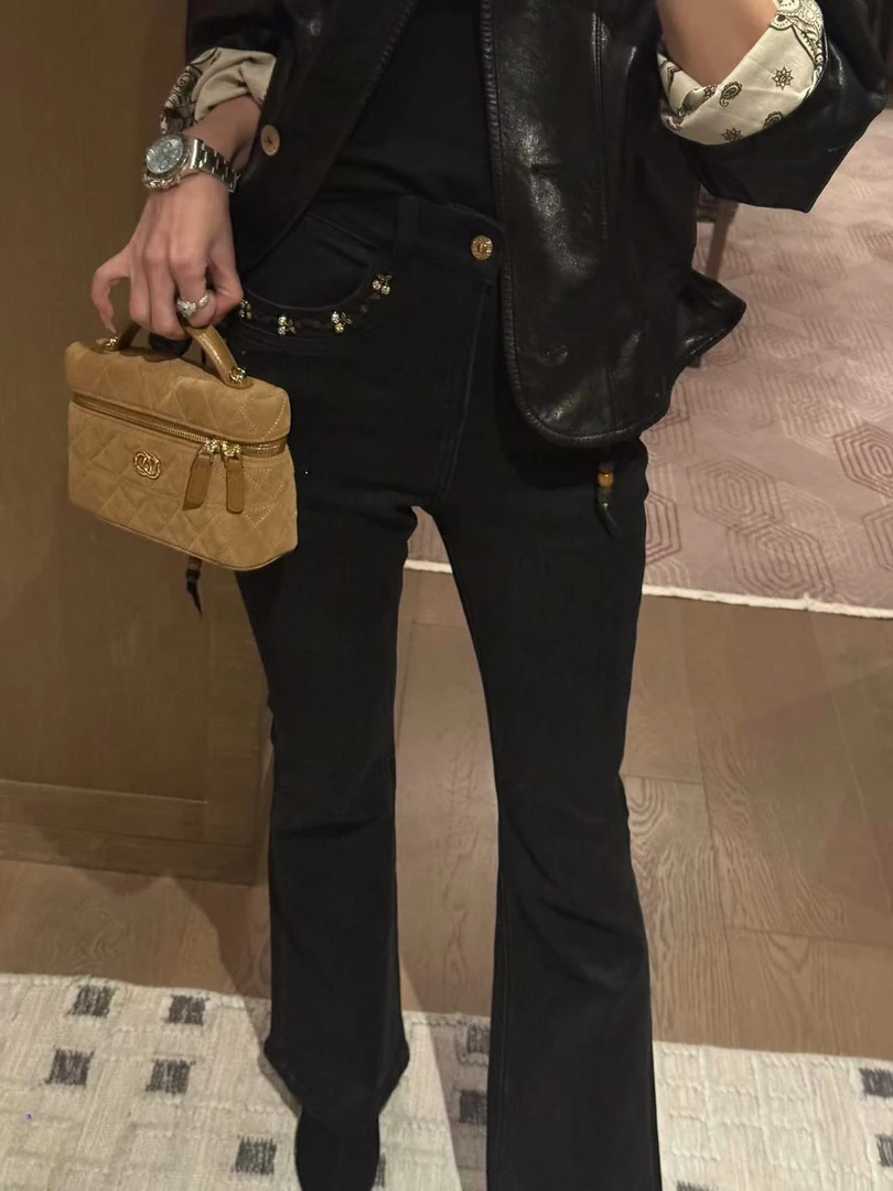 DEDM•STUDIO/复古小众百搭时尚重工钉钻修身牛仔裤2508KZ/9251.