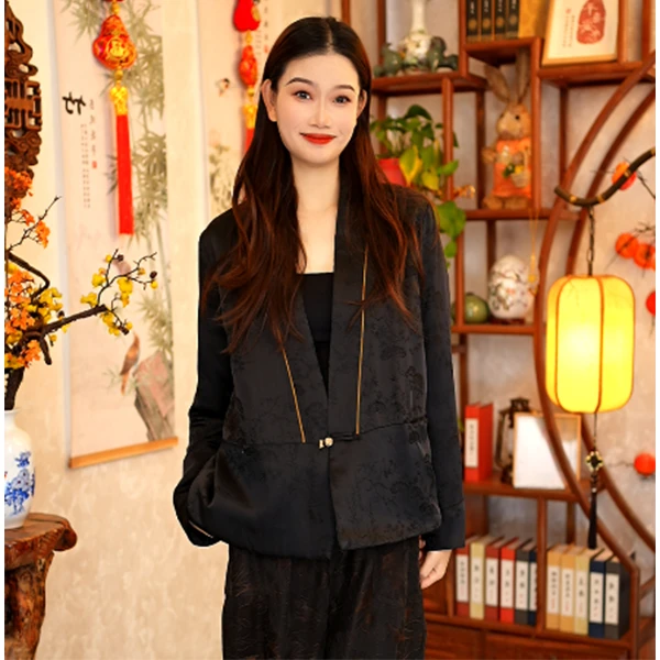 【董小姐】！宠粉福利！真丝提花蚕丝棉短款外套女棉服