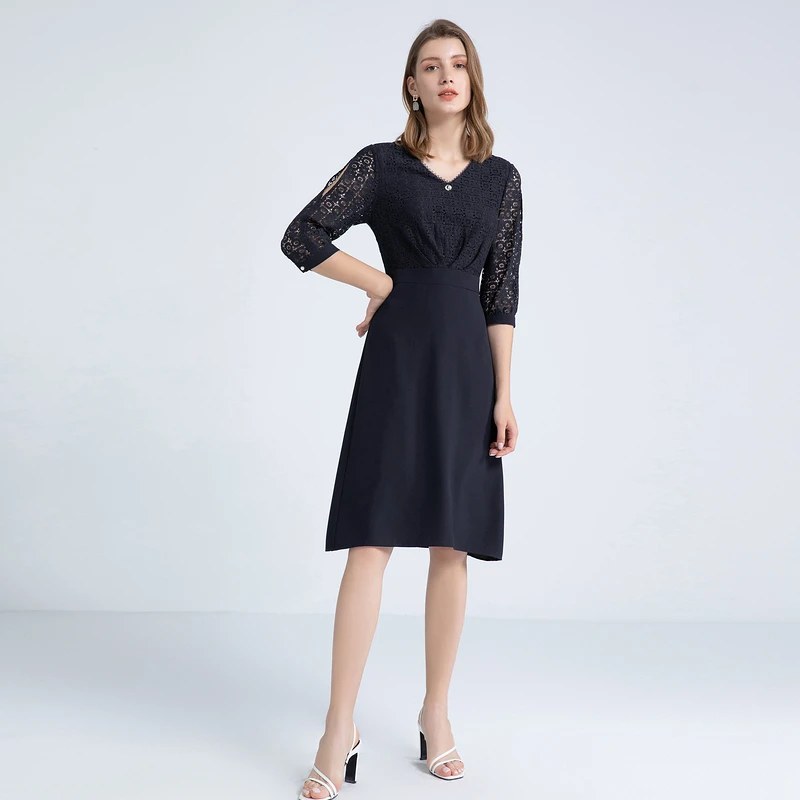 【粉丝专享】FINITY 新款气质优雅超显瘦轻奢连衣裙 F21UCT120L