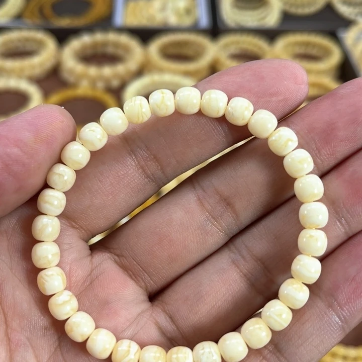 未镶嵌蜜蜡手串纯天然俄料白蜡金纹关系虎皮