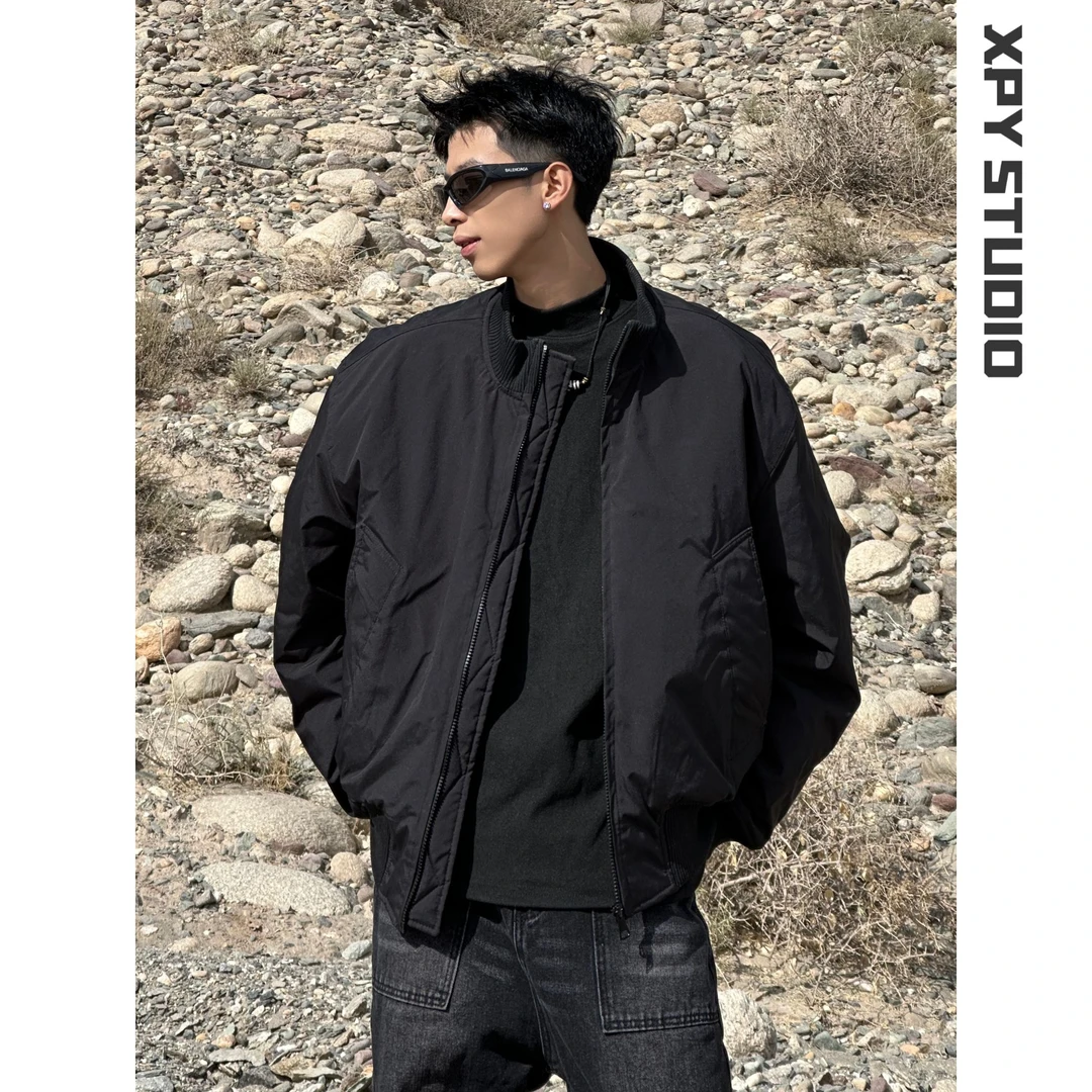 XPY丨美式高街廓形飞行员夹克痞帅休闲立领保暖百搭外套 男女同款