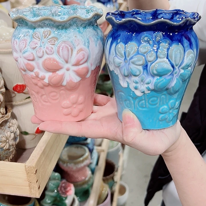 有孔，凑单福利满10元发货陶瓷多肉花盆！