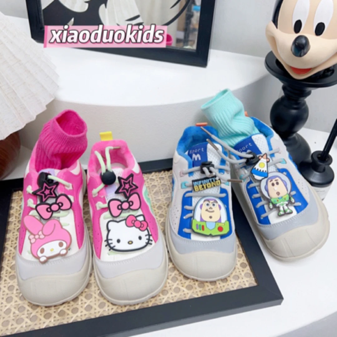 登山鞋透气儿童运动鞋低帮卡通二棉防滑女童亲子休闲鞋鞋子帆布鞋