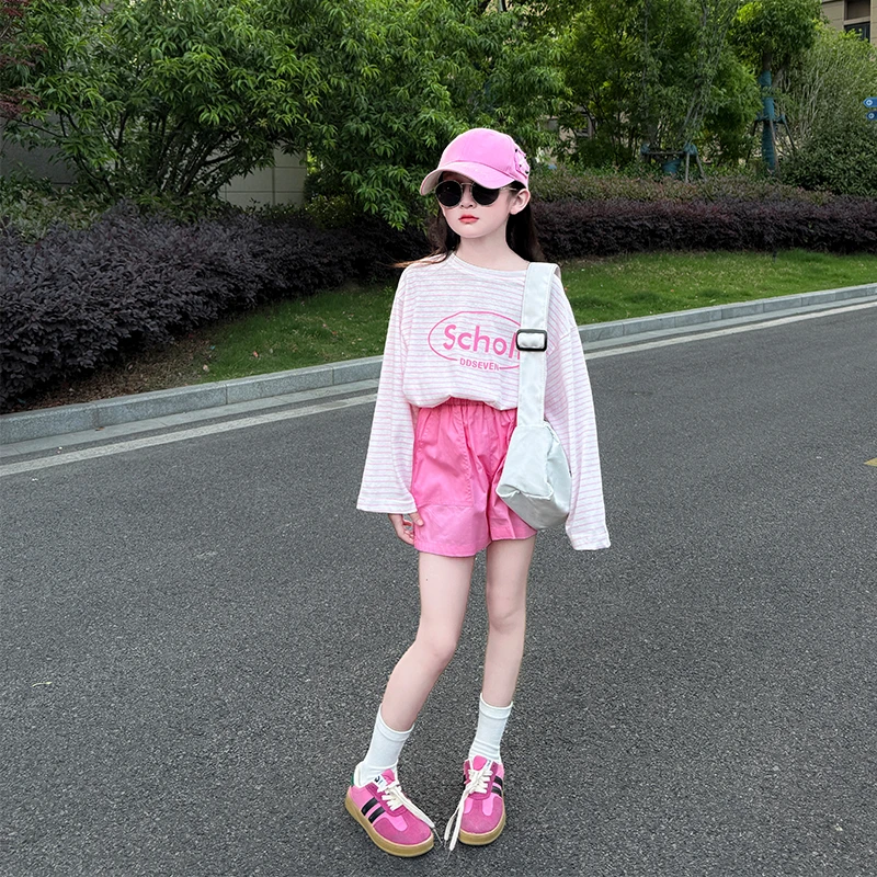 女童夏装防晒套装2025新款洋气中大童夏季防晒上衣儿童夏款短裤潮