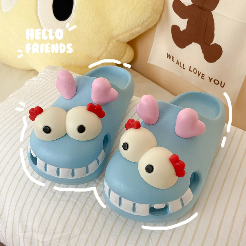 可爱凉拖鞋女厚底防滑洞洞鞋女夏天玛丽珍卡通龙拖鞋夏季女款居家