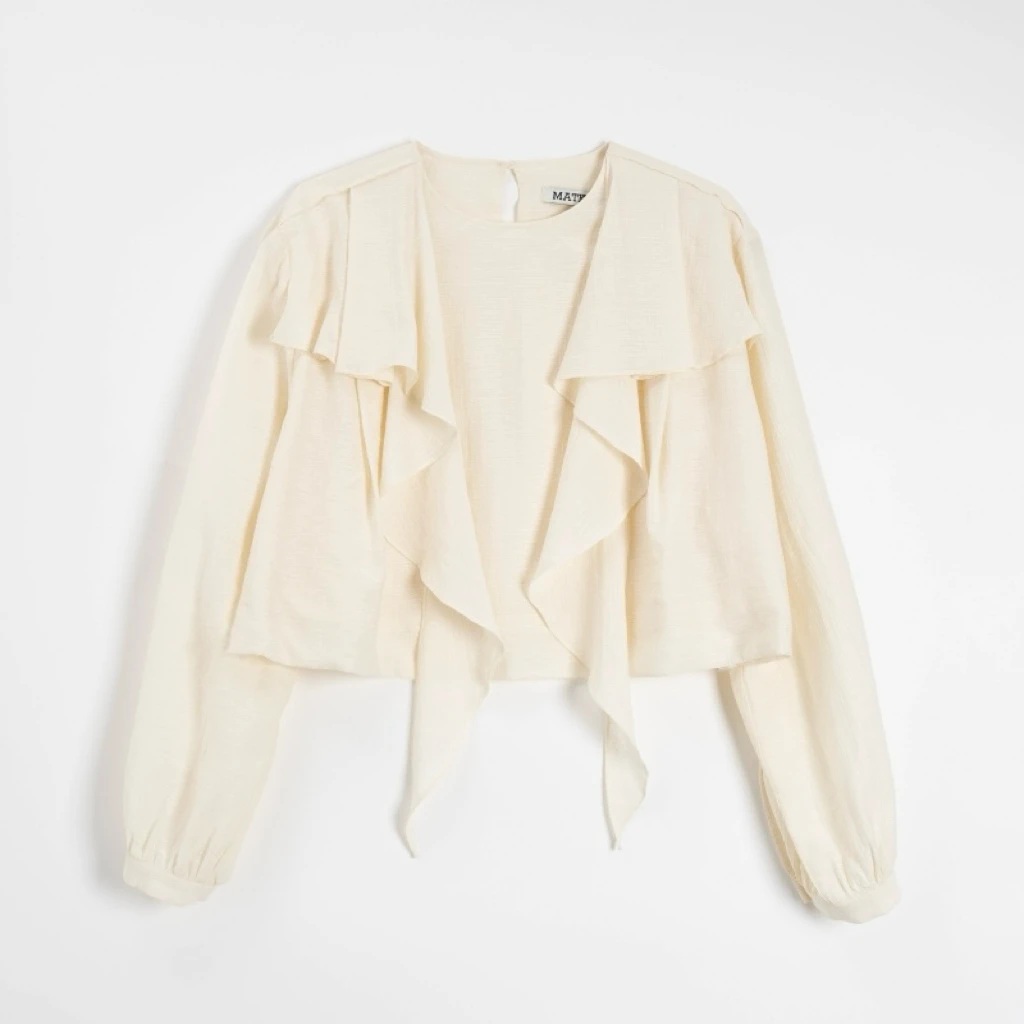 MATKASI 女明星衬衫/飘带设计大牌感气质挂短款衬衫