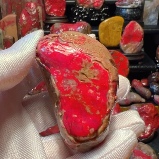 可***好昌化鸡血石原石手把