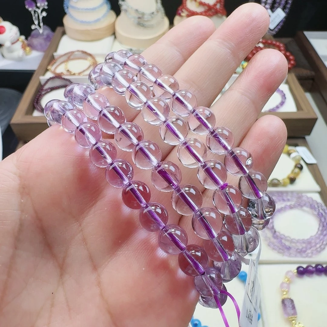 水晶手链未镶嵌玻利维亚紫水晶7mm➕