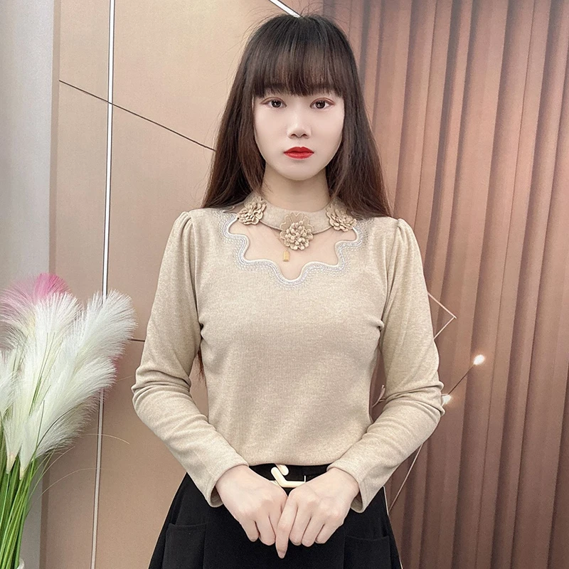 2025冬季新款双面绒衬衫女外穿高级感小衫内搭半高领保暖长袖上衣