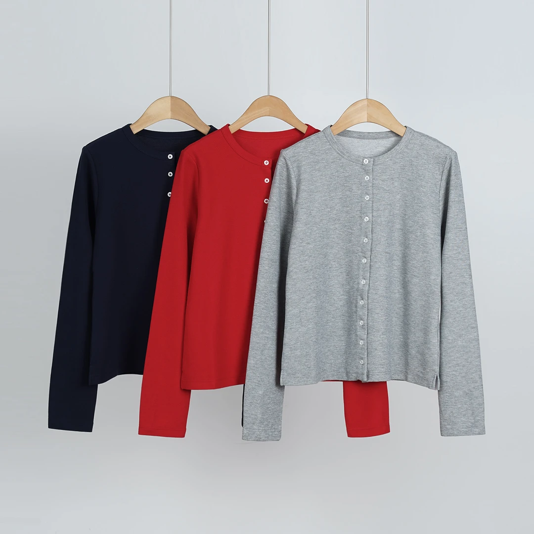 外贸品牌早秋高尔夫小马刺绣经典弹力珠地棉圆领针织开衫（251604）