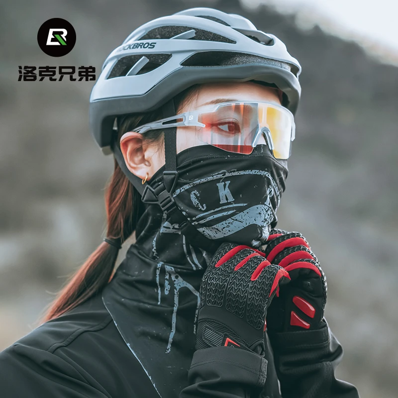 洛克兄弟骑行手套全指摩托车长指透气秋冬可触屏防滑耐磨加绒手套