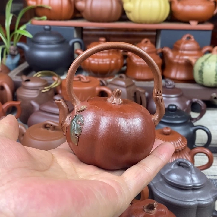 紫砂茶壶南瓜提梁120cc特价促销，