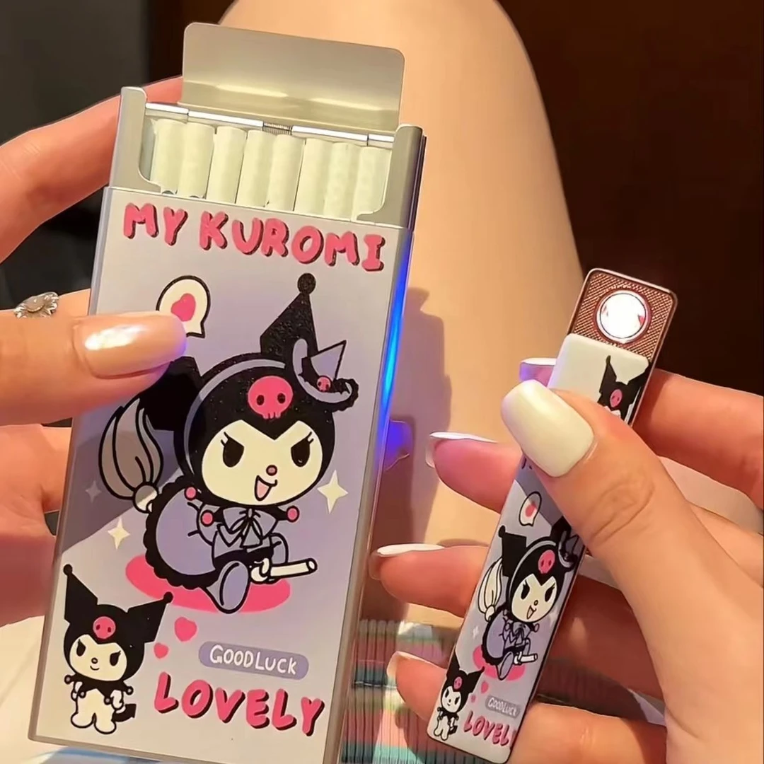 网红款卡通kt猫玉桂狗库洛米烟盒打火机防风设计款式创意可爱礼物