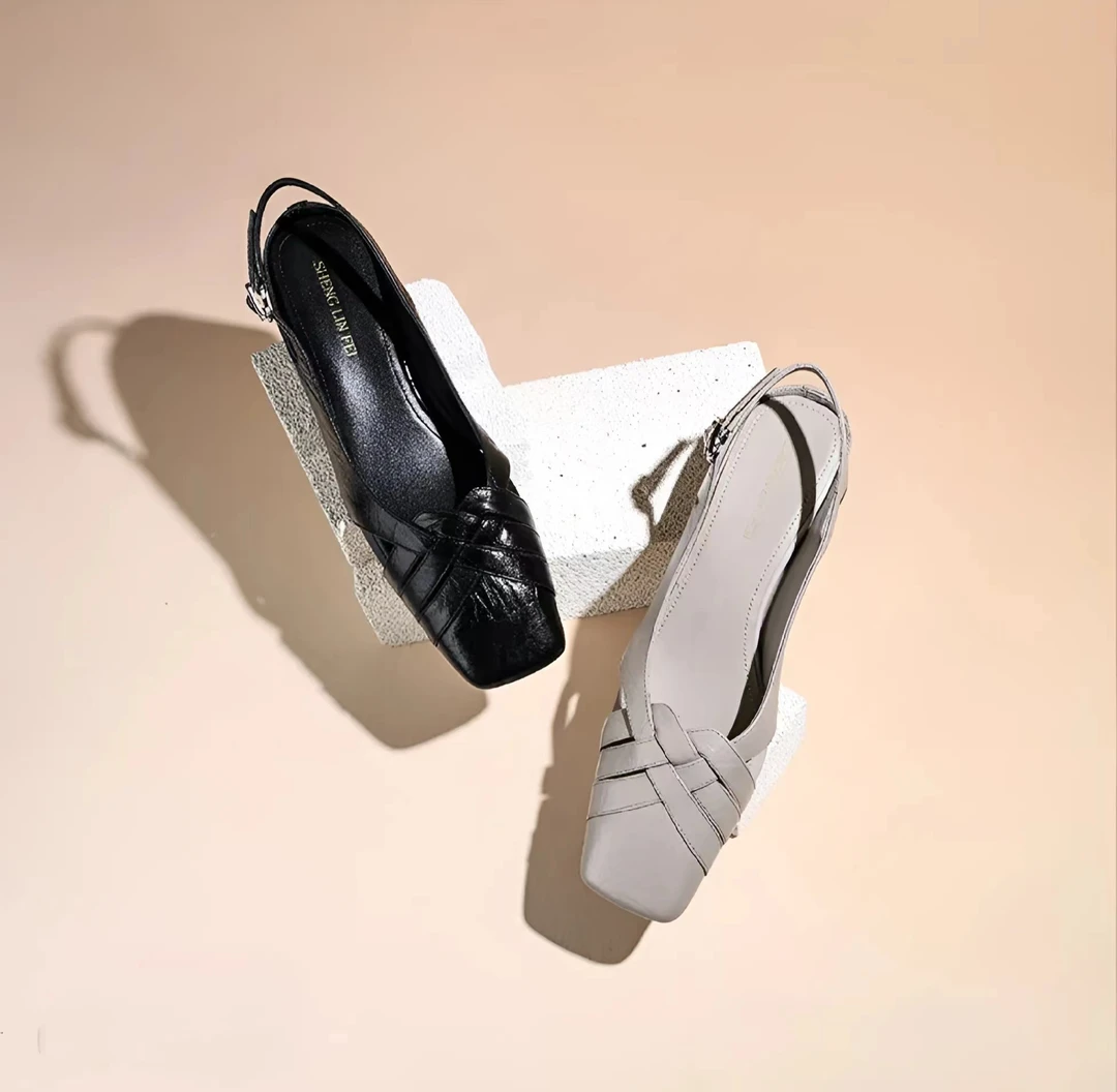 【有运费补贴】镂空包头半拖鞋女2025新款夏季外穿复古风平底凉拖鞋