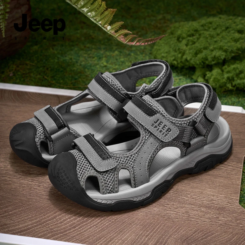 JEEPSPIRIT吉普2025包头凉鞋男款户外沙滩鞋防滑耐磨休闲舒适男鞋