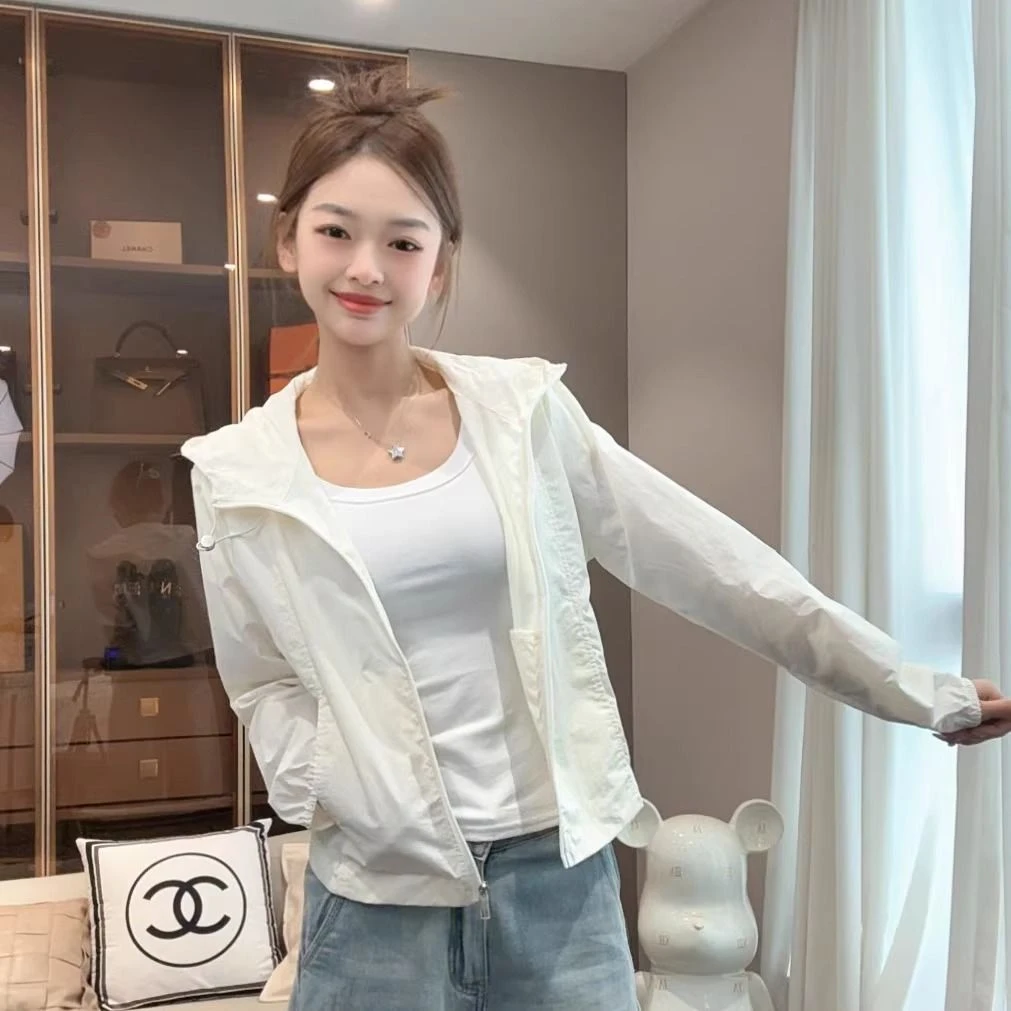 女连帽夏季防晒短款透气短外套薄款时尚休闲百搭宽松女士潮牌古风