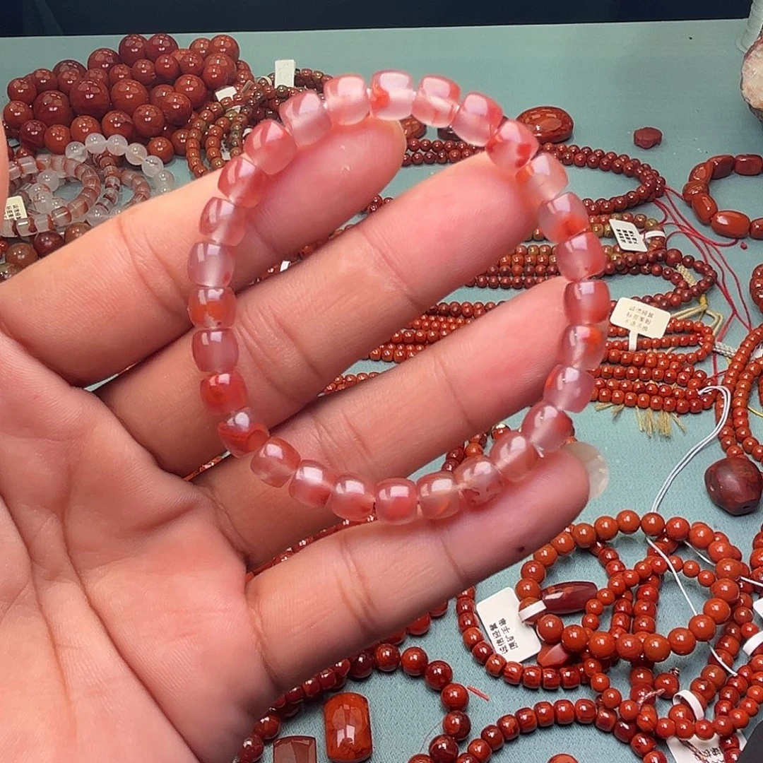 南红玛瑙未镶嵌手链直切卡7