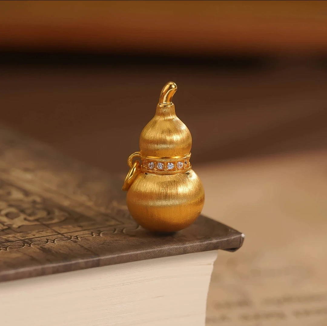 【大器甄选】足金莫桑拉丝葫芦吊坠