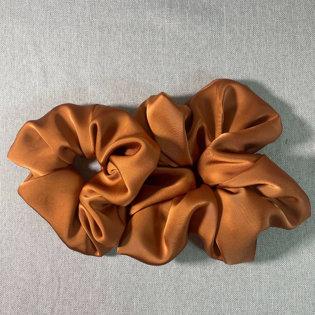 金橘色垂感发圈时尚手工（手工制作默认微瑕）