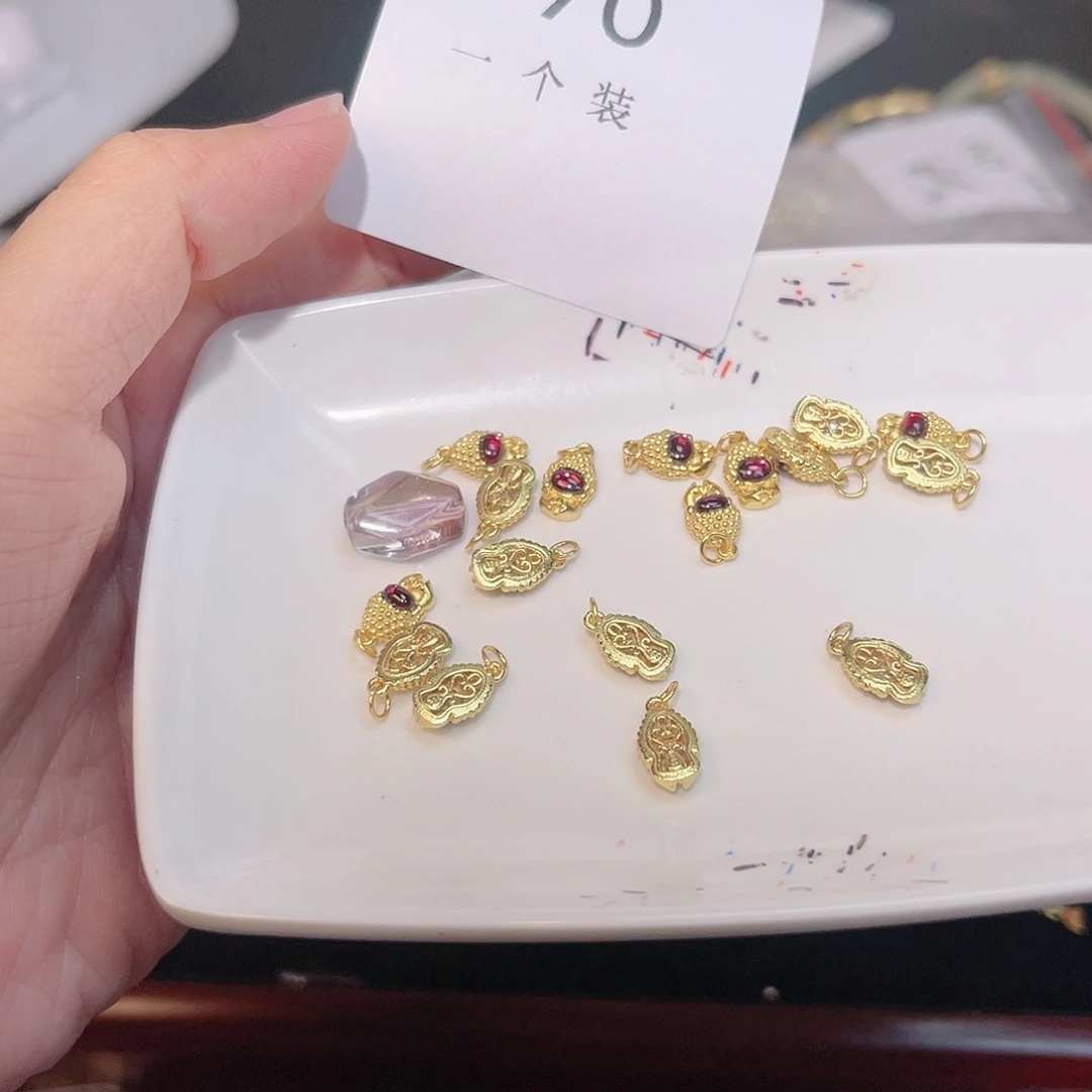 紫晶珠宝半成品银S925镀金镶嵌70
