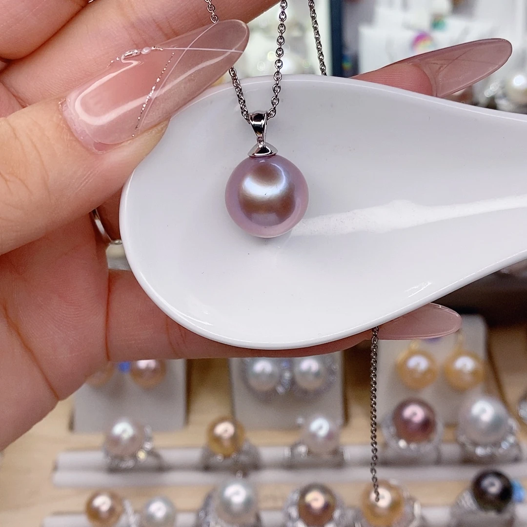 淡水珍珠吊坠(赠链)银S925镶嵌
