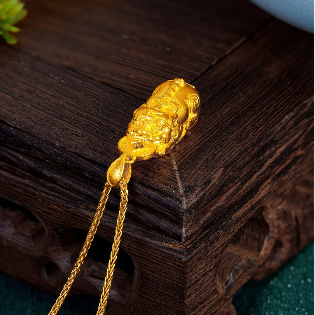 TSL/谢瑞麟计价足金古法貔貅吊坠黄金素款貔貅